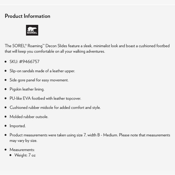 NIB Sorel Roaming Decon Leather Slide Sandal Sea Salt - Picture 9 of 12